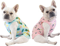 CuteBone Dog Shirts 2-Pack Soft Pet Clothes Breathable Summer Vest - Large / Flowers&pineapple - image 2
