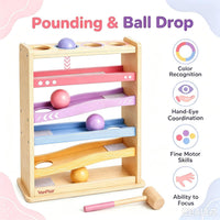Vanplay Montessori Ball Drop Toys for 1 2 Year Old Boy Girls Birthday - Pink - image 2