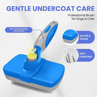 Self Cleaning Shedding Brush, Cats, and Puppies - Blue-Grey - image 2