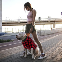 Plaid Dog Shirt Red Buffalo Outfit Soft Casual Clothes for Small Medium Large Dogs Puppy Cats Halloween Thanksgiving Christmas Costumes(S)