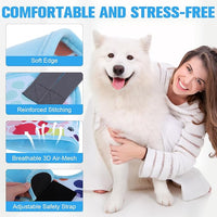 PAWCHIE Dog Grooming Hammock Harness for Dogs & Cats with Pet Nail Clipper Trimmer - Cat Hanger Sling for Trimming Clipping Nails- Dog Hammock Restraint Bag for Small Medium Large Dog, Blue S