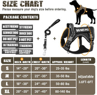 Tactical Dog Harness and Leash Set with 10 Patches for Large Dogs – Essentials for Dogs - X-Large / Black - image 2
