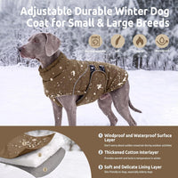 Dog Winter Jacket, Dog Windproof Reflective Jacket for Golden Retriever – Essentials for Dogs - Brown / Medium - image 2