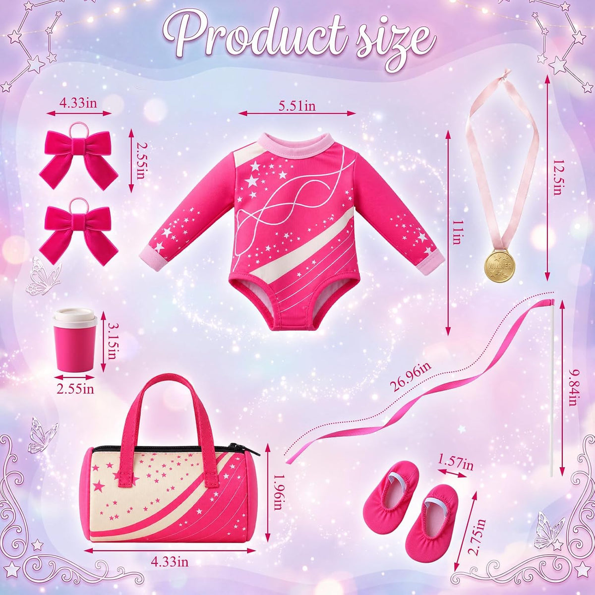 Kajaia 8 Pcs 18 Inch Doll Swimsuits Clothes and Accessories – Fun for Kids & Family - Rosy / Gymnastics - image 4