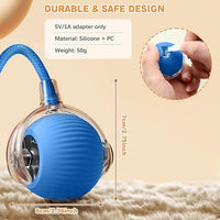 Interactive Cat Toys for Indoor Cats, Rechargeable 360° Automatic Moving Cat Toy for Bored Indoor Adult Cats, 2025 Upgraded Chase Motion Activated Kitten Toys - Blue