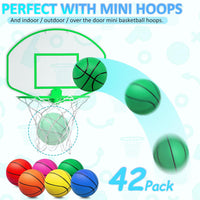 Oleitodh mini basketball set of 40 inflatable 6 inch PVC balls in mixed colors with hand pump - view 6
