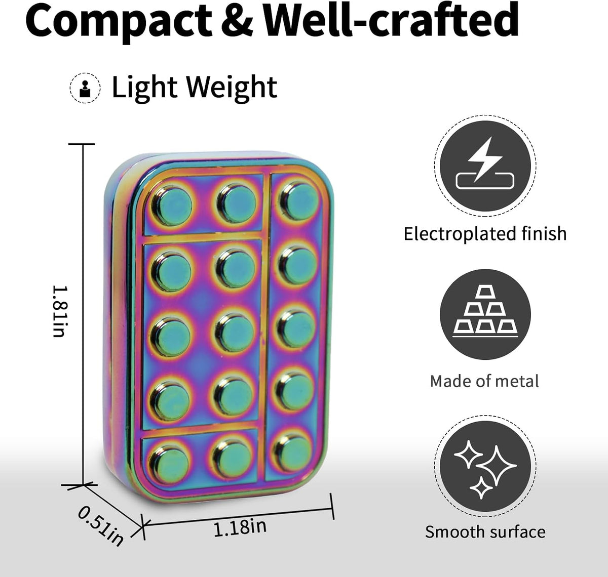 Fidget Toys Adults Magnetic Desk Toy Metal Fidgets Slider - Multicolor - image 2