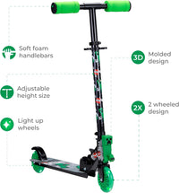 Voyager 2 wheel kids kick scooter with light up LED wheels and Minecraft design - view 3