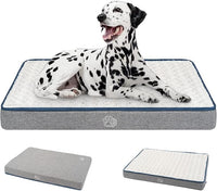 EMPSIGN Reversible Cool and Warm Dog Bed for Crate Pad, Pet Beds with Washable and Removable Cover, Dogs Crate Beds Sleeping Mats, Beds for Dog Crate for Large Medium Small Dogs, Grey