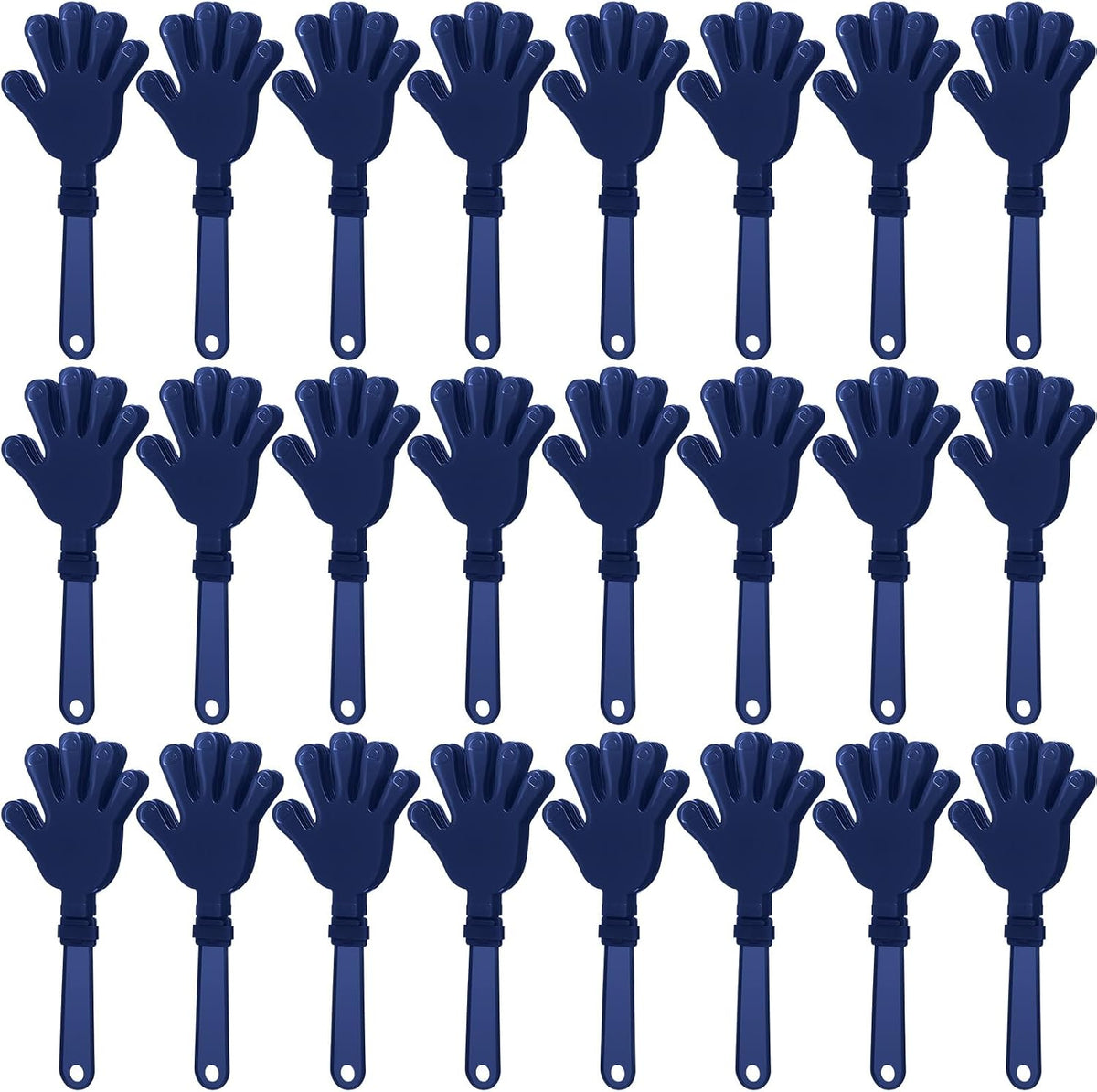 24 royal blue plastic hand clapper noisemakers, 7.5 inches long - view 4