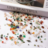 3 Lb Crystal Chips Bulk Tumbled Crushed Quartz Stones, 7 Chakra Crystal Quartz Rocks Healing Stones Pebbles for Vases Filler, Aquarium Gravel Rocks, Succulent Plants Decor