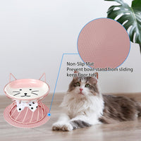 Set of 4 Elevated Ceramic Cat Bowls, Assorted Colors – Essentials for Cats - Pink+Blue - image 3