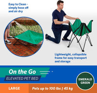 Coolaroo On-The-Go Elevated Dog Bed - Large / Emerald Green - image 4
