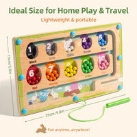 WOODENFUN magnetic color number maze, wooden Montessori counting board with magnetic pen and beads - view 9