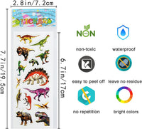 24 Sheets 3D Puffy Stickers for Toddlers Kids Boys Girls – Fun for Kids & Family - Realistic Dinosaur - image 3