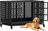 48 Inch Heavy Duty Dog Crate with Wheels - 47.2"L x 28.9"W x 30.9"H