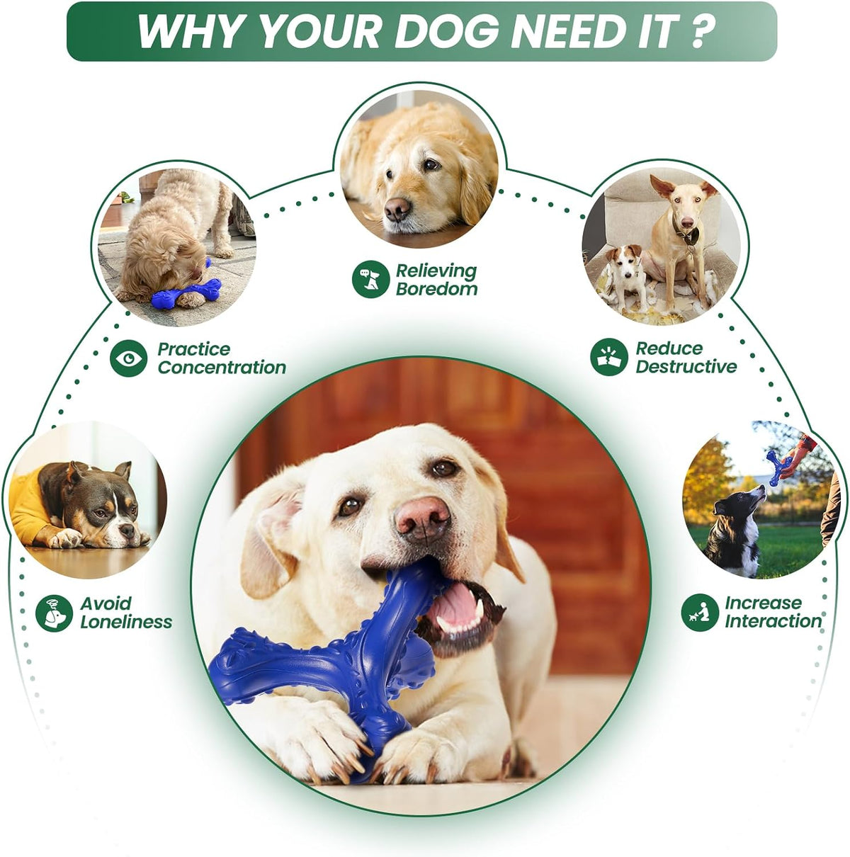 Dog Chew Toys for Aggressive Chewers Large Breed - Deep Blue - image 4