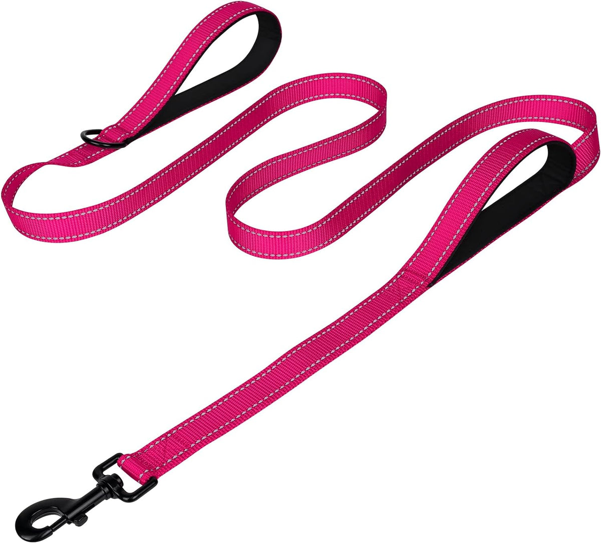 Joytale Reflective Dog Leash for Medium & Large Dogs - 4 ft 2 Handle / Hotpink