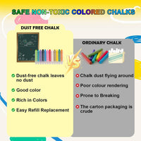 Haoyond dustless chalk for kids in 6 colors with twist-up chalk holders - view 7