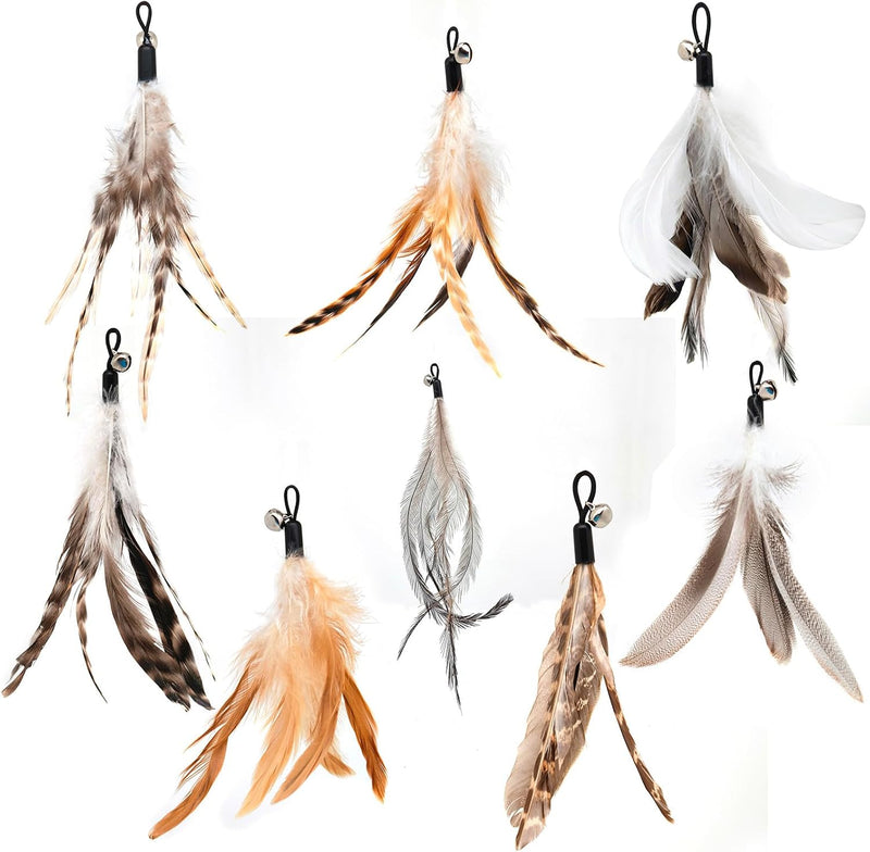 2PCS Retractable Cat Teaser Wands & 9PCS Feather Refills Toy Set – Essentials for Cats - Feather Refills