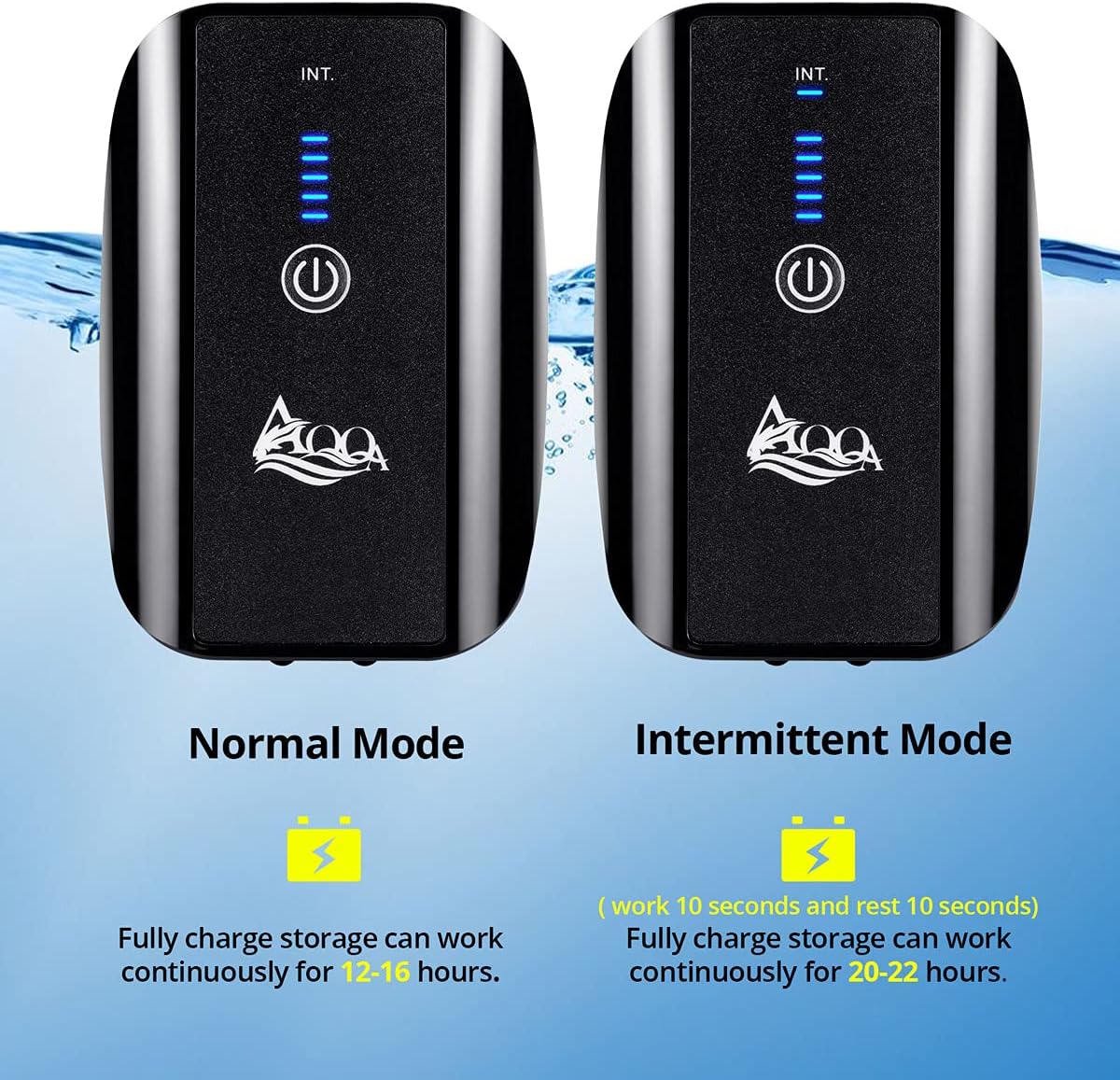 AQQA Aquarium Air Pump Battery Powered USB Rechargeable Aerator - 5W(0-160gallon) - image 4