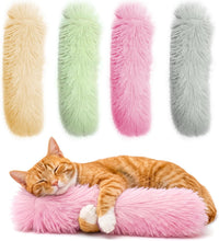 Catnip Cat Toys 4 Pack, Soft Cat Pillow Kicker Toys with Crinkle Sound, Interactive Cat Plush Toys - Yellow Green Pink Grey