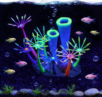 2pcs Silicone Glowing Effect Aquarium Fish Tank Decorations - Green - image 3