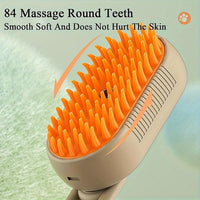 Puffease Cat Steam Brush, Spritz Defur Comb for Cats, Quick & Easy Pet Hair Remover, Massaging & Deshedding - Anti-Static, Moisturizing, USB Rechargeable for Dogs & Cats (Brown)