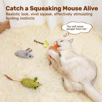 Potaroma Cat Toys: 3pcs Squeak Mice Interactive Catnip Silvervine - image 3