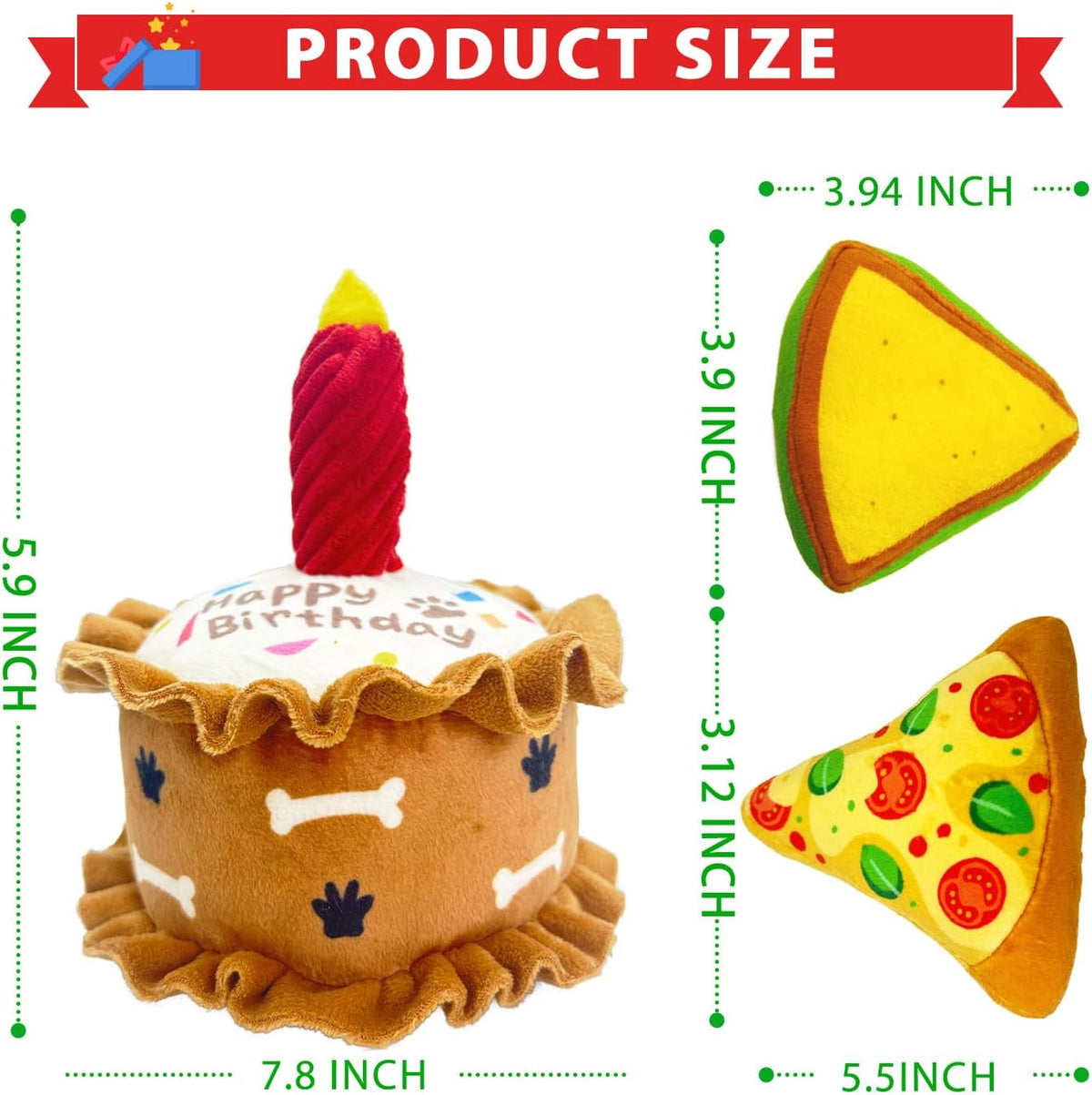 Squeaky Monkey Dog Toy for Large Dogs – Essentials for Dogs - Cake Shape - image 3