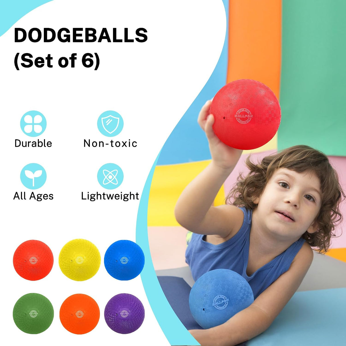 8.5 Inch Dodgeballs Playground Balls - 5-Inch - Pack of 6 - image 2