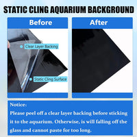 XCNO Black Aquarium Background Fish Tank Film, Static Cling - 74.8" x 23.6" In - image 3