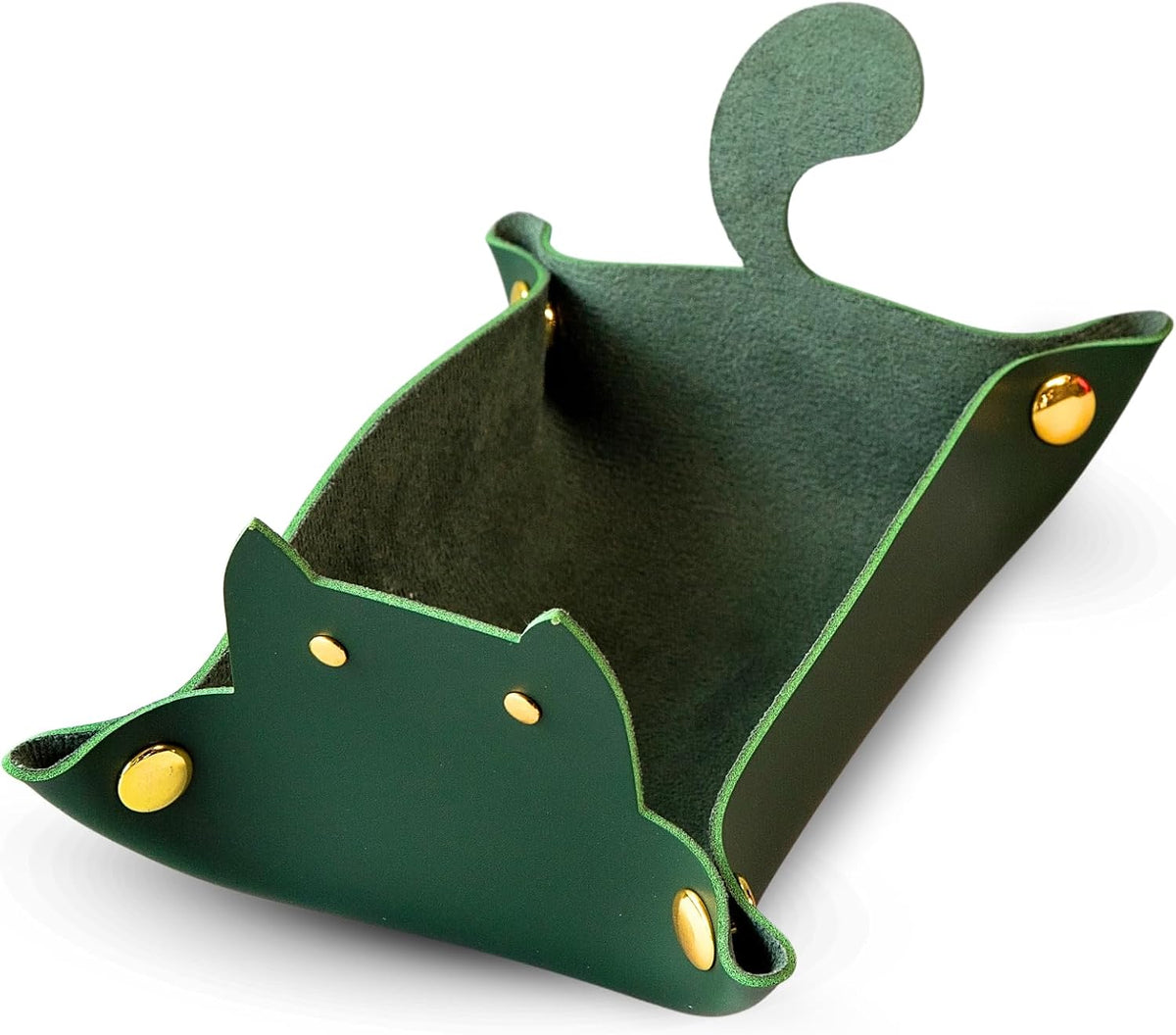 Sage's Portal brown cat-shaped foldable PU leather dice rolling tray - view 6
