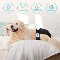 Avont 3 Pack Reusable Dog Diapers - Pure Color - 3 Black / S - image 2