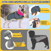 SlowTon Dog Winter Coat, 3 Layers Thick Warm Fleece Lining Dog Jacket – Essentials for Dogs - X-Large / Fuchsia - image 4