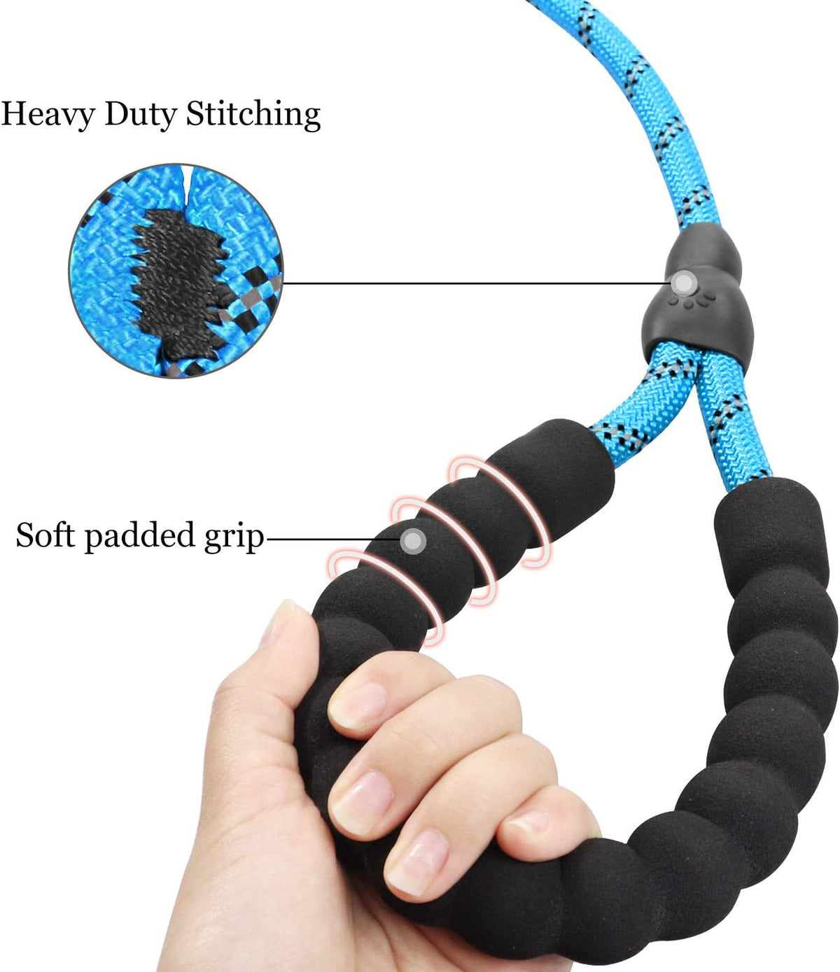 Slip Lead for Dogs, No Pull Training Leash, Padded Handle – Essentials for Dogs - M-3/8"x6'(50-110lbs) / Blue - image 3