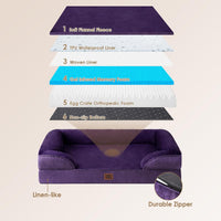 EHEYCIGA Orthopedic Dog Beds Large Sized Dog - Purple / 30.0"l X 20.0"w X 6.5"th - image 3