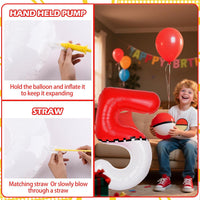 40 Inch Vibrant Spider-Themed Number Foil Balloons - Red+white / 5 - image 4