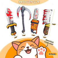Cat Toys [8000mg Premium Catnip] Cartoon Colorful Style Horror Funny Knife Catnip Cat Toys Durable Rattle Sound Toy for All Cat Breeds Indoor Interactive Kitten Toys Get Bored Cats Active 4 PCS