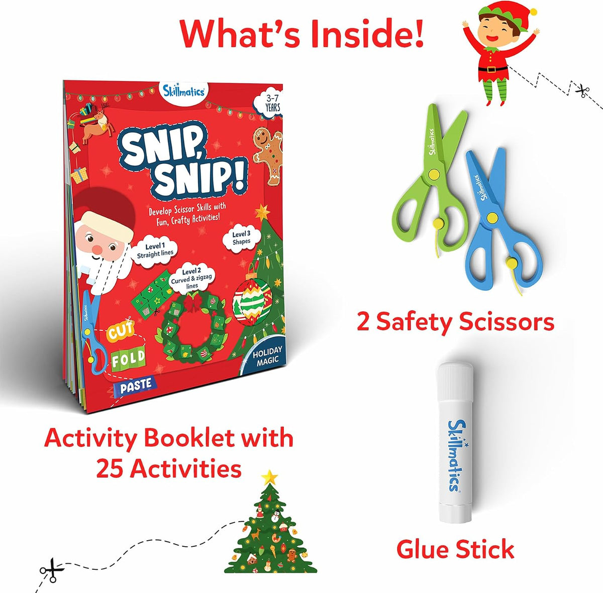 Skillmatics Snip, Scissor Skills, Felt Craft Activity - 6. Holiday Magic - image 2