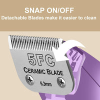 10# Grooming Ceramic Pet Clipper Blades Compatible with Andis & Oster - Silver / 5FC 6.3mm (2 Pack) - image 3