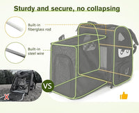 Pecute Pet Carrier Backpack, Dog Carrier Backpack, Expandable with Breathable Mesh for Small Dogs Cats Puppies, Pet Backpack Bag for Hiking Travel Camping Outdoor Hold Pets Up to 18 Lbs