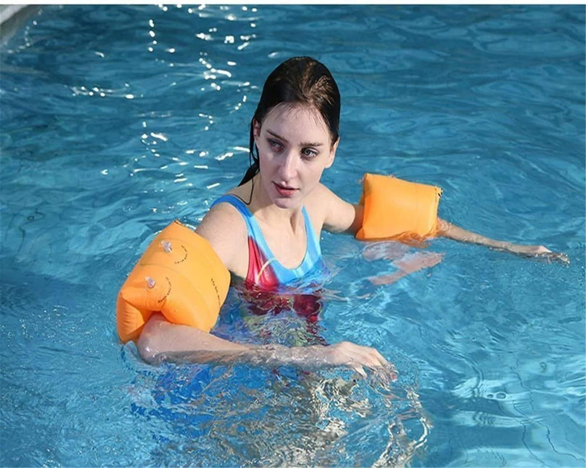 HOMEGOAL inflatable swim arm bands, 3 pairs of blue floaties with double air chambers - view 8