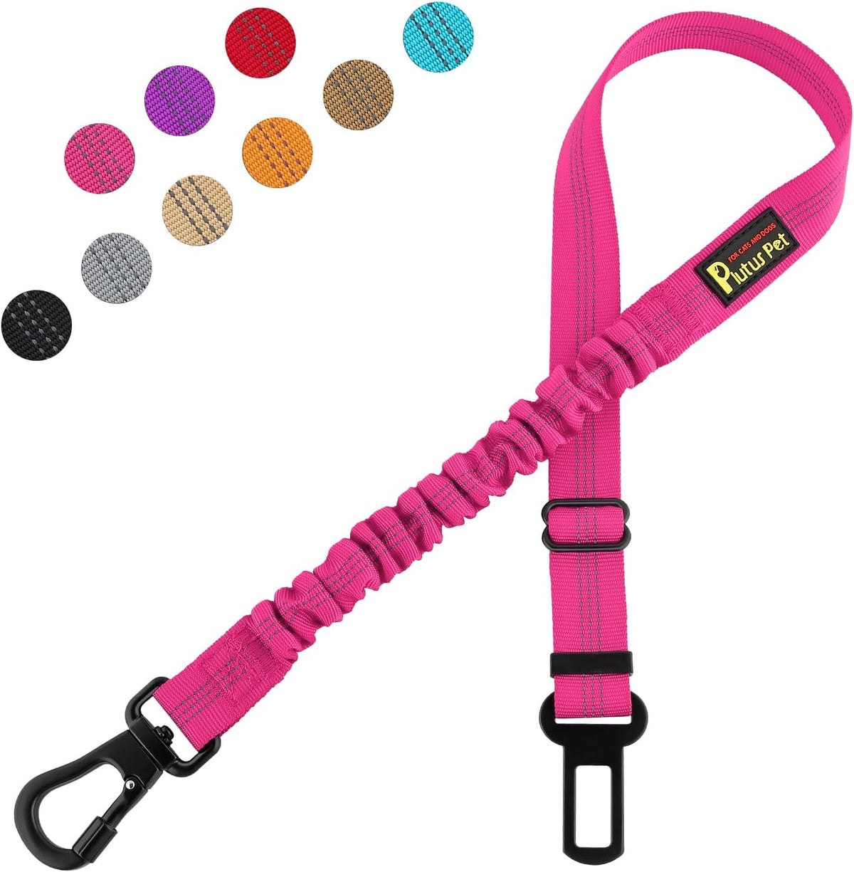 Plutus Pet Dog Seat Belt for Car - Hot Pink