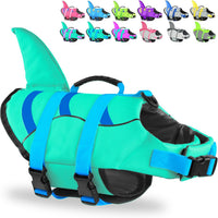 Fragralley Shark Dog Life Jacket - Large / Shark-Green+Blue