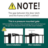 Babelio Metal Baby Gate, 29-48" Auto Close Easy Install Pet Gate, Extra Wide Walk Thru Child Safety Gate, Pressure Mounted Dog Gate for Doorways and Stairs, with Y Spindle Rods, Black