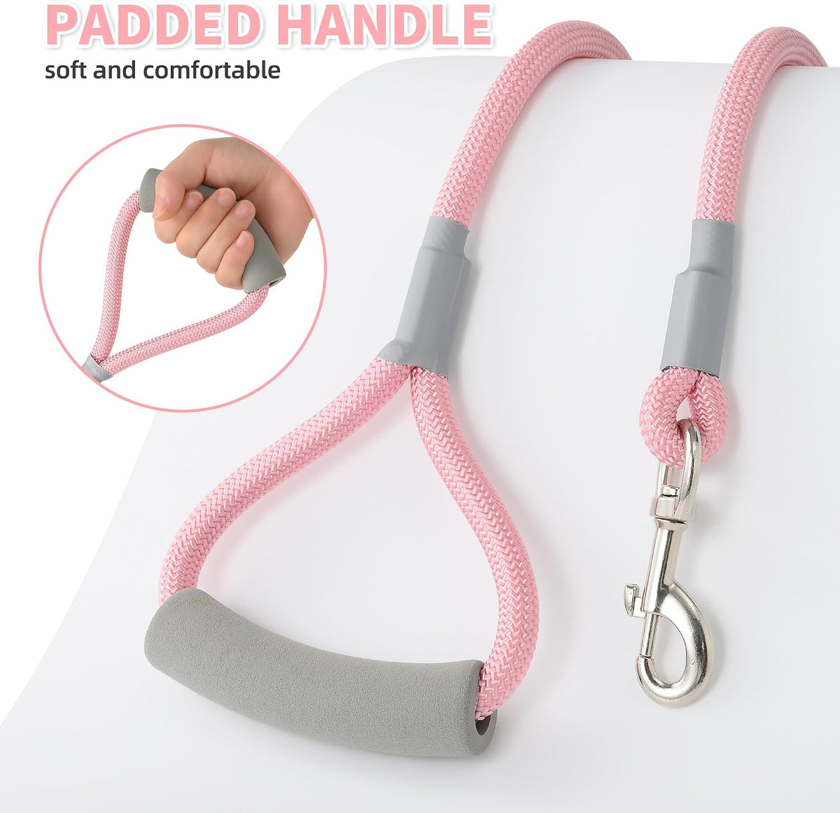 Mile High Life Dog Leash, with Padded Handle - Pink / 4 Feet - image 3