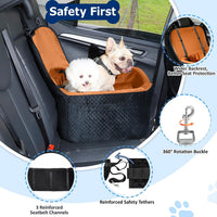BLVRYVIO Large Dog Car Seat for Medium Sized Dogs Under 55lbs or 2 - Burnt Orange / Large - image 4