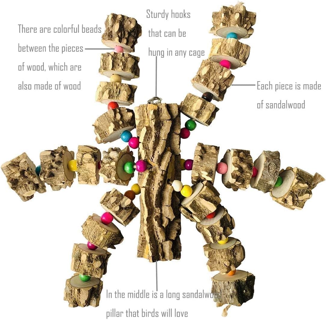 Macaw Toys Extra Large Parrot Toys Natural Wood Bird Chewing Toys - A: Pepper Wood - image 3
