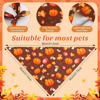 Chunful 100 Pcs Fall Dog Bandanas Bulk Maple Leaf Print Autumn Pet - Pumpkin / 31.5 x 21.7 x 21.7" - image 3